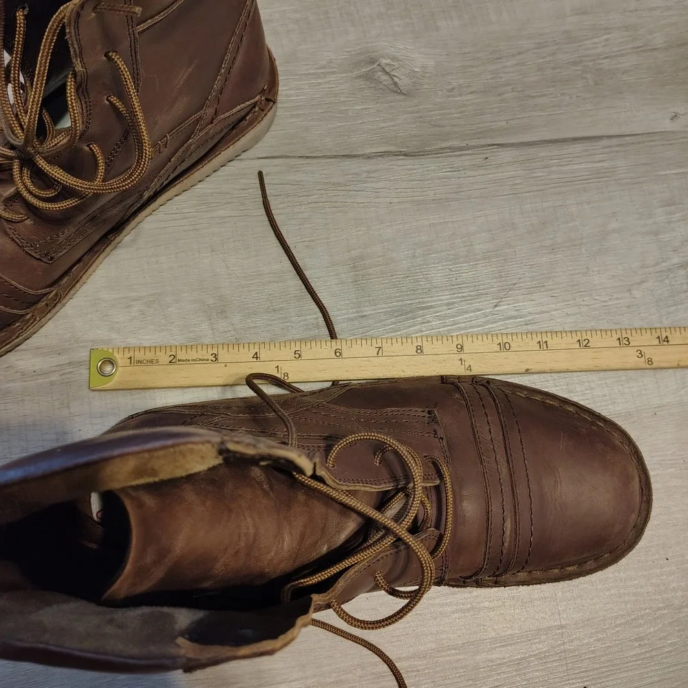Oliberte Gando Mens Brown Leather Lace Up Cap Toe Wedge Sole Boots Size 46 EU 13